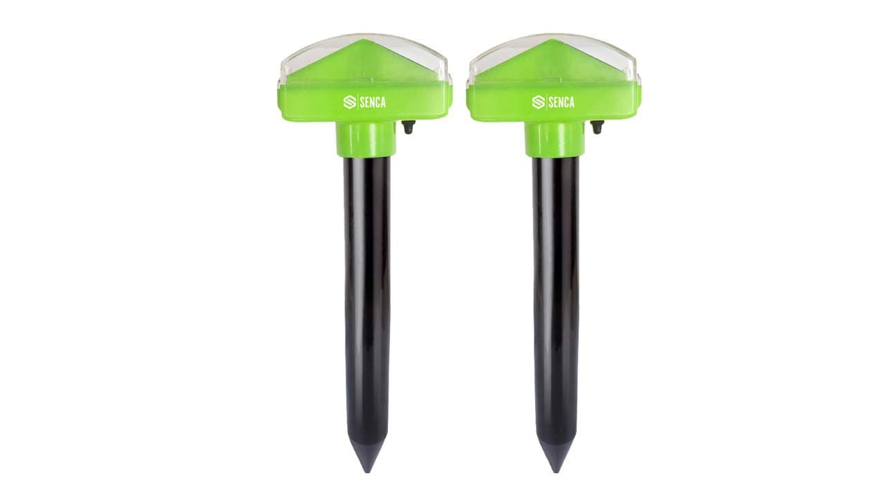 Senca Latest Smart Version Solar Powered Mole Repellent: Ultrasonic Pest Repeller, 2 Pack, Repel Mole, Gopher, Snake, Vole, Chaser For Outdoor Lawn Garden Yards Pest Control