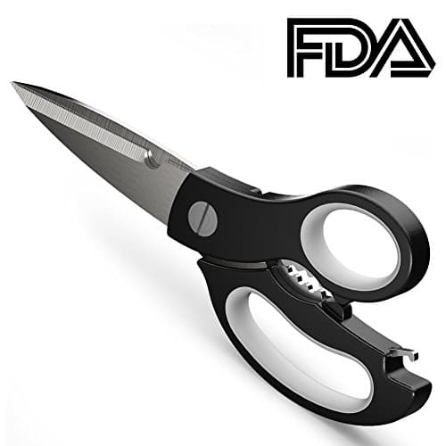 Newinner Kitchen Scissor Heavy Duty Utility Kitchen Shears Rust Free Durable Multipurpose Poultry Scissors with Protective Cover for Cutting Poultry Meat Herb Fish Scale Fruit Vegetable Nut