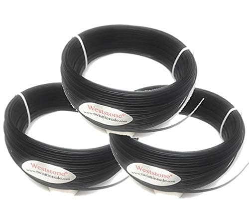3pcs 65FT(20m) Plastic Black Double Wire Spool - Heavy Duty for Garden (3 spools)
