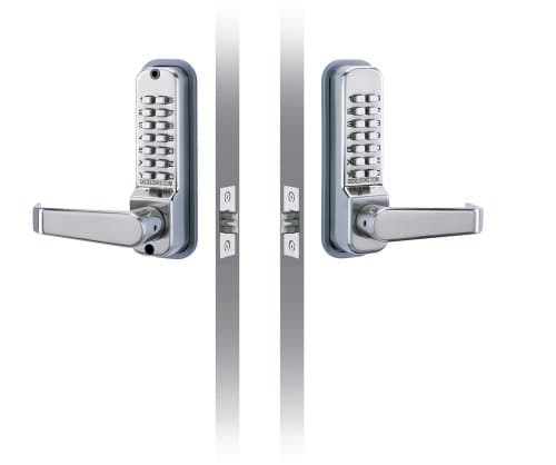 Codelocks Mechanical Lock 2.3/4" (70 mm) Tubular Latch Medium Grade Back to Back No Key Reversible Lever Stainless Steel