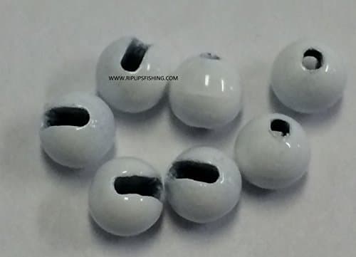 TUNGSTEN SLOTTED BEADS WHITE 4.0MM=5/32