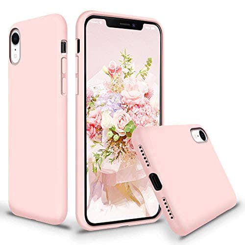 Cozosun iPhone XR Case, Soft Liquid Silicone Slim Rubber Full Body Protective iPhone XR Case Cover (with Soft Microfiber Lining) Design for iPhone Xr-Pink