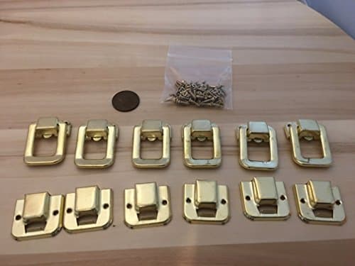 6 Pieces - Gold style hasp small box hardware lock latch latches catches C23