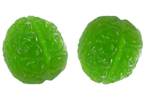 2-Pack Halloween Plastic Brain Shaped Gelatin Mold - 8 3/4 Inches Long X 7 Inches Wide X 3 1/2 Inches Deep - Holds 5 Cups Each