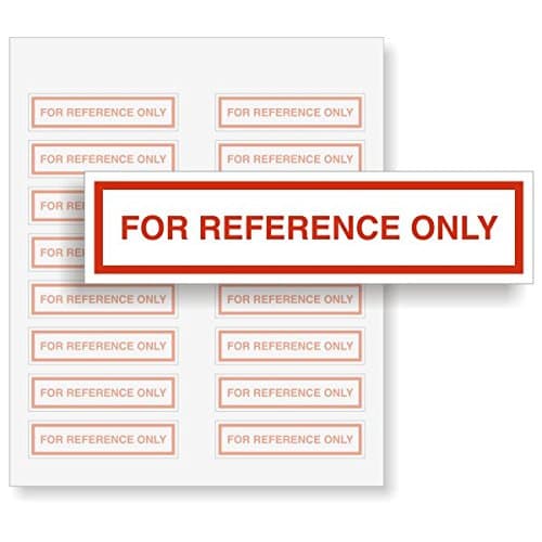 SmartSign for Reference Only Labels | Pack of 160, 2" x 0.5" Write-On Removable Vinyl Stickers, Made in USA
