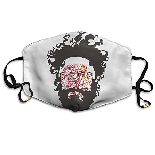 TYPU Polyester Reusable Dust No-Face Man With Glasses Abstract Design Mask Health Care Mask