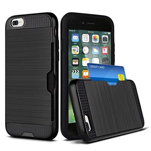 iPhone 7 Plus Case, Cellaria Card Slot Series - [Shockproof][Drop Protection] Hybrid Dual Layer Slim Wallet Case Cover For Apple iPhone 7 Plus (5.5 Inch), Black