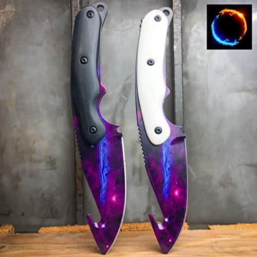 2 PC CSGO Hunting Fixed Blade GUT KNIFE Full Tang GALAXY Tactical Bowie SET (Limited Edition)