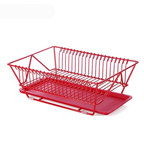 Kitchen Drain Rack Bowl Shelf Storage Rack Dish Racks Drainage Baskets ( Color : Red )