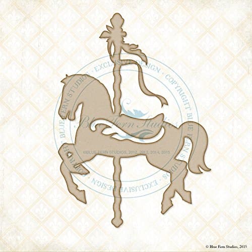 Blue Fern Studio Chipboard Carousel Horse