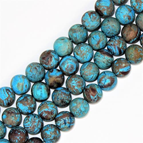 Lynxus 2mm Large Hole Matte Crazy Blue Lace Agate Natural Gemstone Loose Beads 10mm 37 Beads Per 15.5" Strand