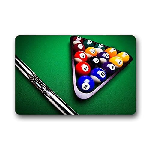 DENSY Custom Machine Washable People Plsaying Pool Table Machine Washable Door Outdoor Mats Doormat Bathroom Kitchen Decor Area Rug/Floor Mat 18 x 30 Inch