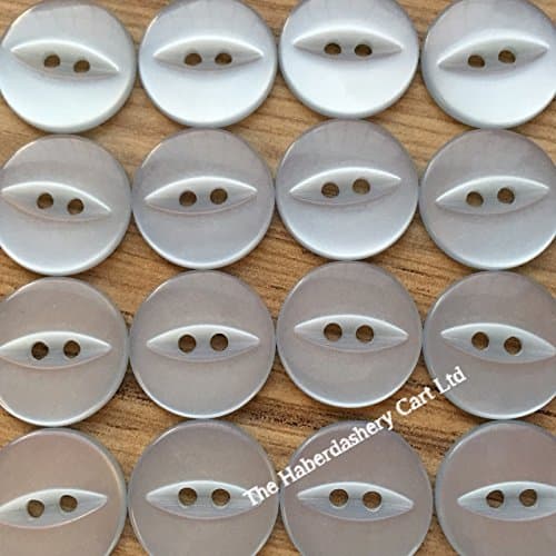 FISH EYE BUTTONS - White (various sizes) (Size 26-16mm)