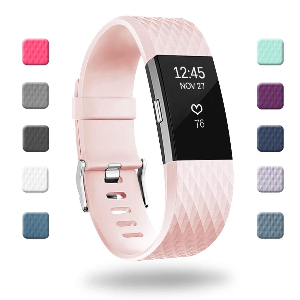 Adepoy Replacement Sport Strap Band Compatible for Fitbit Charge 2, Adjustable Accessory Sport Wristband Small Large Women Men