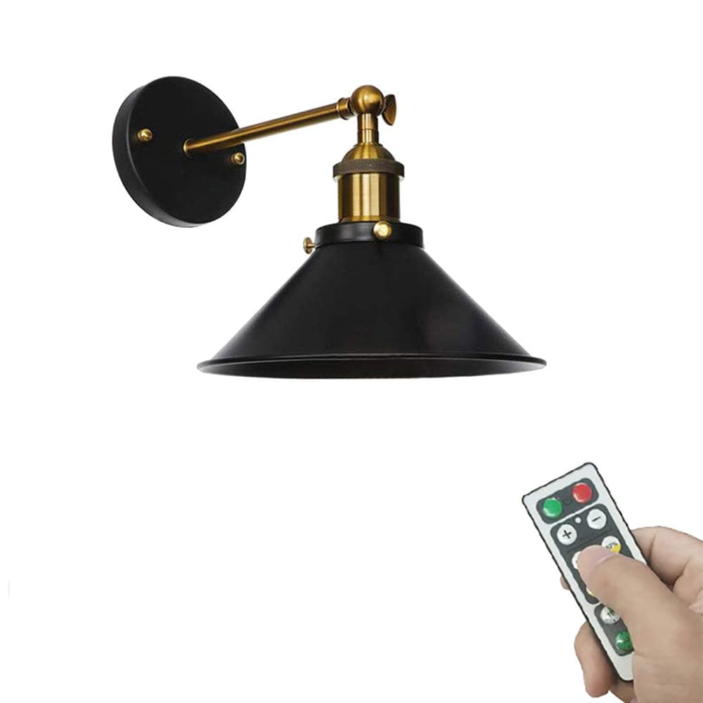 ANYE 1-Light 55 Lumens Led Remote Control Battery Operated Indoor Wireless Wall Sconce Light Fixture for Room Lighting Wall Decor Bedroom- Easy Installation, Dimmable Control,Battery Not Included