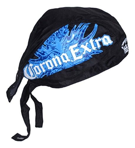 Corona Extra Beer Black &amp; Blue Mesh Lined Doo Rag Skull Cap