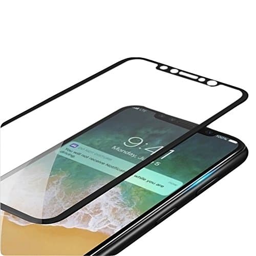 iPhone X Screen Protector, Tempered Glass, Full Frame, Anti-Fingerprint, 0.2mm Thickness, HD Clear Screen, 9H Hardness, 5D Cover, Edge to Edge for Apple iPhone X