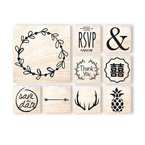 DesignOD Wood Rubber Stamp - Wedding Combo - 2