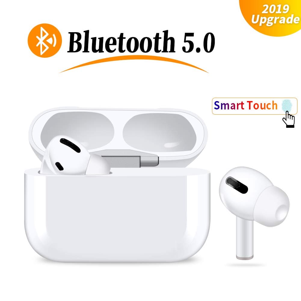 Bluetooth 5.0 Wireless Headphones,Touch Headphones with Microphone, Automatic Pairing, Waterproof Stereo HIFI Stereo Headphones for iPhone/Samsung/Apple/Airpod