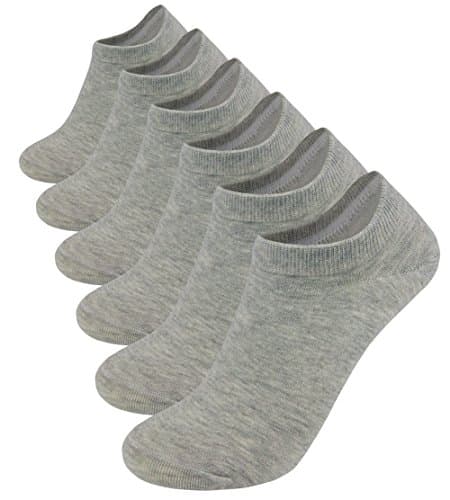 Women's No Show Socks Basic Solid Color Low Cut Style Cotton Ankle Casual Socks  Grey 6 pairs  Womens Shoe Size 6-10