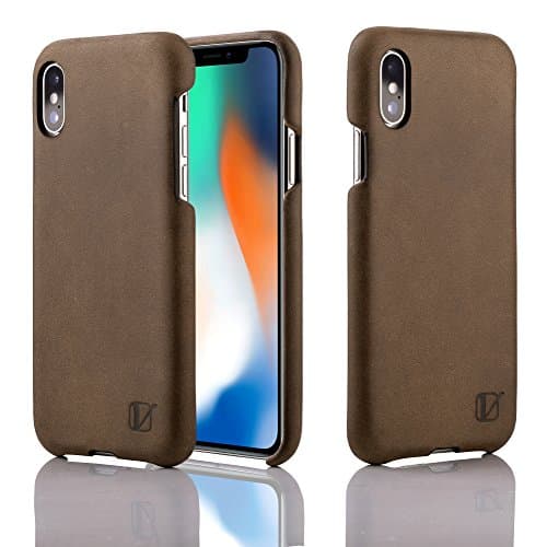 Vicent iPhone X Leather Case - Luxury design - Made from Premium Genuine Leather - Best Defender for your Apple iPhone 10 - Soft touch Case back cover - Handmade Cases (Brown)
