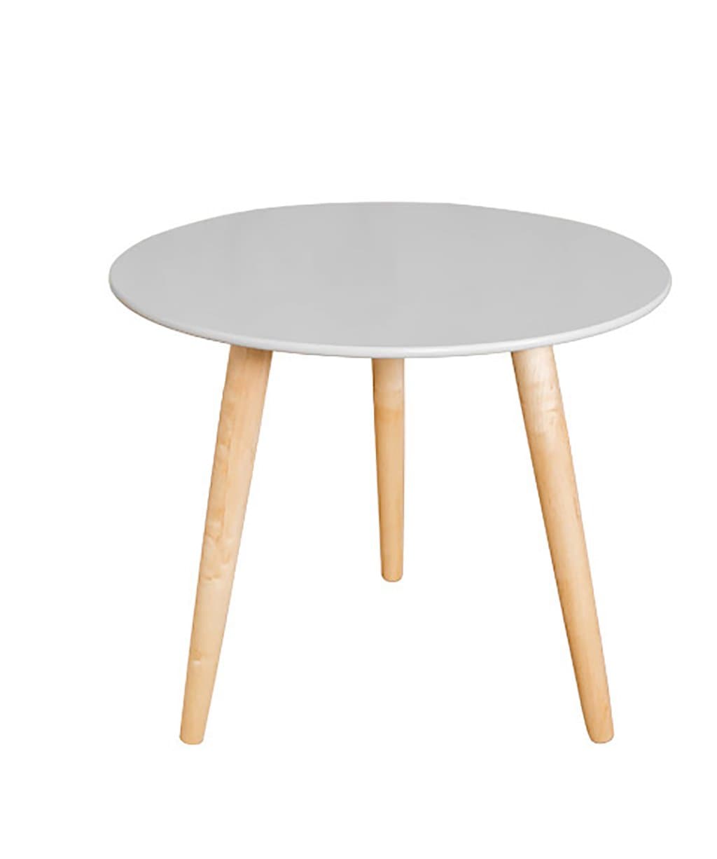 End side table Solid Wood Round Table Simple Modern Coffee Table Side Table Coffee Table Shelf White, Yellow, Green And Gray ( Color : Gray , Size : 50*51cm )