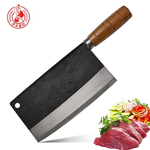 DENGJIA KNIFE 7.6-Inch Blade Ultra-Sharp Composite High Carbon Steel Handmade Forged Knife and Vegetables Knife No-Slip Labor-saving Handle Chinese Knife