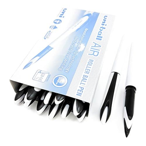 Uni-Ball AIR Micro - 0.5mm Fine Rollerball - Blue Ink - White Barrel - Box of 12