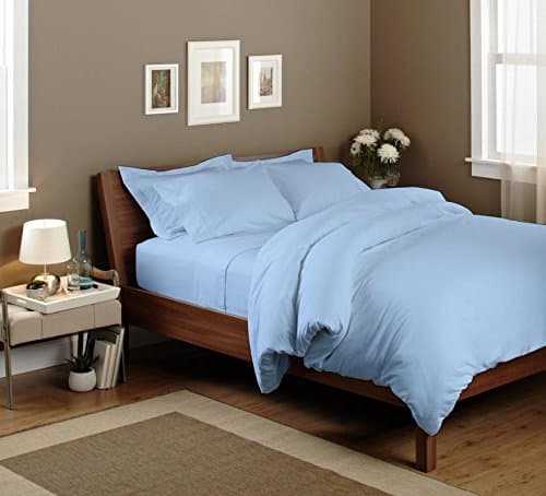 4-Piece Hotel Collection Sheet Set 1200 Thread Count Ultra Soft 100% Egyptian Cotton Emperor Size Bed Sheet Set with 8" Inch Deep Pocket Made by VGI Linen ( Solid, Light Blue )