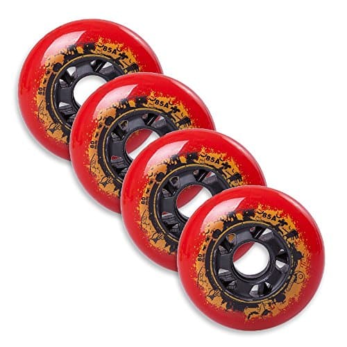 Durable Pu Inline Roller Skates Replacement Wheels 80mm Red