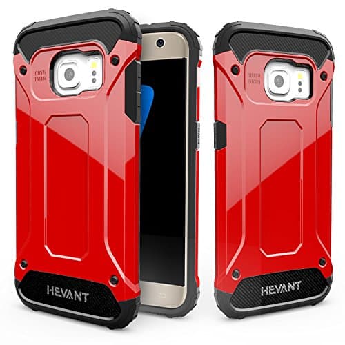 GHEVANT S7 Case,Shock proof case for S7,Armor design Case For S7,Soft TPU + Hard PC armor case,Fingerprint proof Smooth Surface Case for S7(Red)