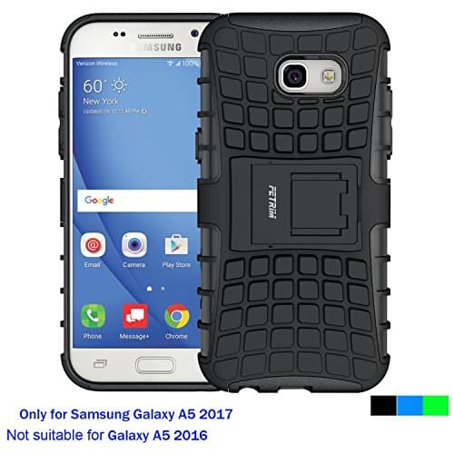 Samsung Galaxy A5 2017 Case ,Fetrim Rugged Dual Layer Shockproof TPU Case Protective Cover for Samsung Galaxy A5 2017 with Built-in Kickstand (Black)