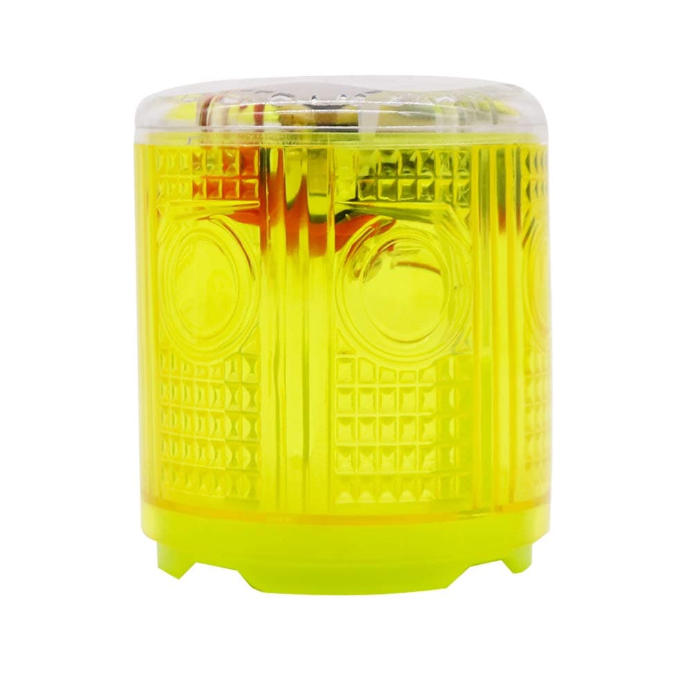 Aolyty Solar Strobe Warning Light Strong Magnetic Base Flashing Super Bright 360 Degree Wireless Automatically Turn On Waterproof for Construction Traffic Factory (Yellow)