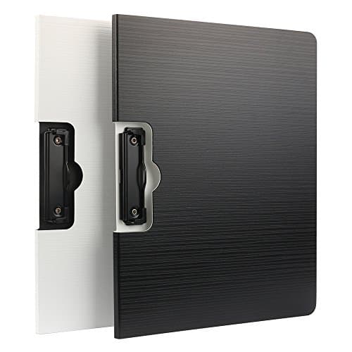 Shuter 2 Pack Low Profile Clipboard File Folder A4 Size Business Office Memo Padfolio Pack (Black+White)