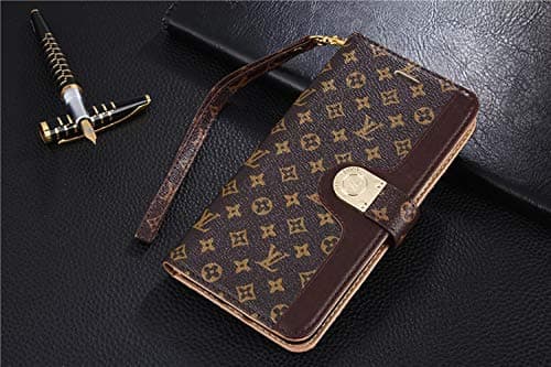 Galaxy Note 9 Case, Vintage Luxury Designer Monogram Flip Wallet Case with Card Holder, Folding Stand Protective Cover for Galaxy Note 9