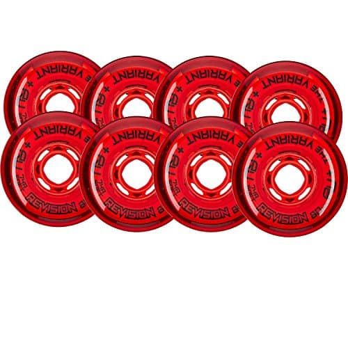 Revision Wheels Inline Roller Hockey Variant Soft Red 76mm 80mm 74A Hilo Set