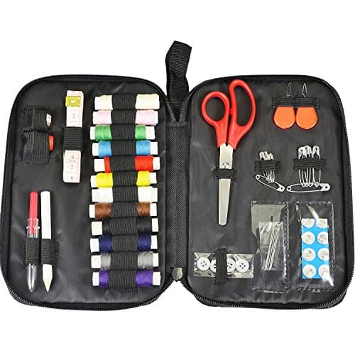 Wisehands Professional Sewing Kit, Includes 50 Sewing Accessories, for Beginners, Travel Sewing Kit. Black Case