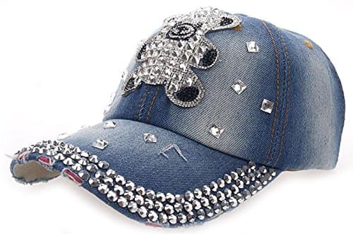 Coolzdt Multiple Cute ANIMALS Bling Rhinestone Adjustable Strapback Hats Baseball Cap Denim (19 Style)