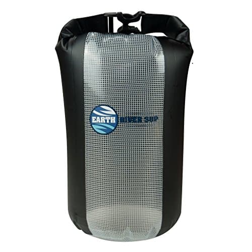 Earth River SUP Dry Bag - Secure Waterproof Bag Inc. Secure Clip &amp; Transparent Front Panel (5 Liter Black)
