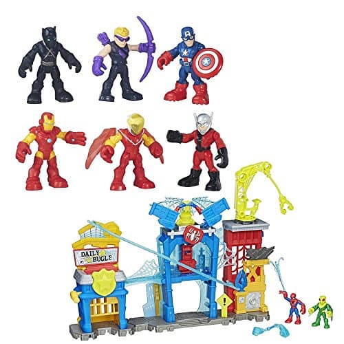 2 LOT Bundle Playskool Heroes Marvel : Playskool Heroes Super Hero and Super Hero Adventures Spider-Man Web-Quarters