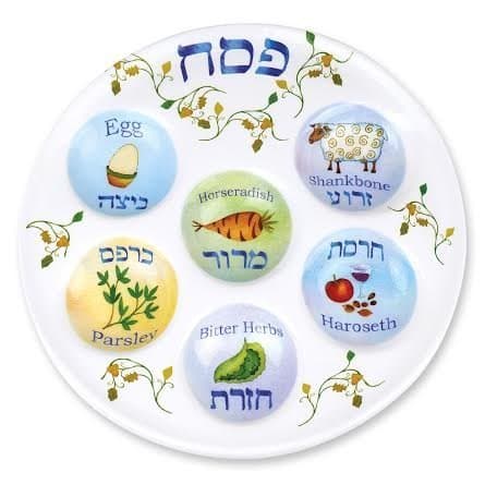 Passover Seder Plate Deluxe Quality Plastic 10 Disposable Plates (Pack of 2) by Passover Art