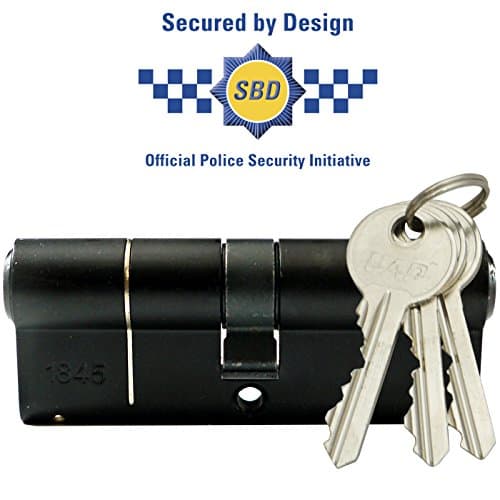 UAP 30/30 (25-10-25) 60mm Black High Security 1* Kitemarked Euro Cylinder Door Lock - Secured by Design