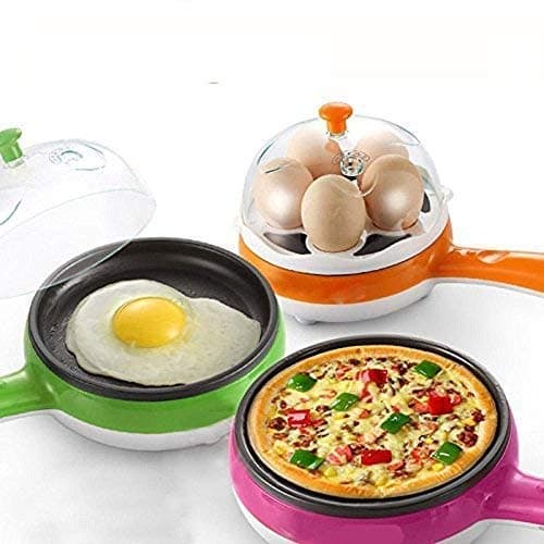 Ardith 2 in 1 Multifuctional Steaming Device Egg Boiling Roasting Heating Electric Mini Egg Boiler Poacher Steamer Stylish Egg Boilers & Steamer Electric Automatic Off Non-Stick Omelet Frying pan