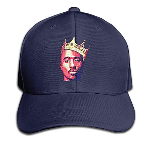 Women's Hats 2pac Tupac Shakur Maxresdefault Navy Flat Fitted Cap