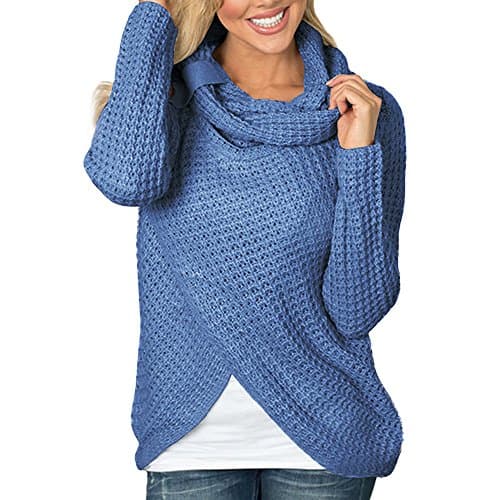 AgrinTol Women Knitted Pullover, Long Sleeve Solid Sweatshirt Tops Blouse Shirt