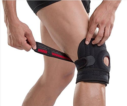 ENA ADVENTURES Knee Support, Open-Patella Stabilizer, Adjustable Strapping, Stabilizer for Arthritis Pain, Extra-Thick Breathable Neoprene Sleeve, Rehabilitation against Reinjure, Meniscus, Tendointis