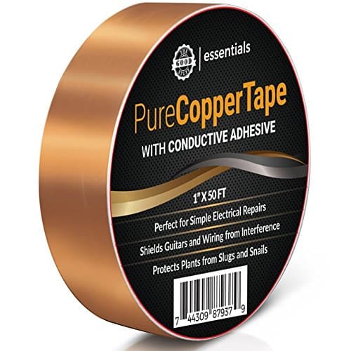 Conductive Copper Foil Craft Tape – 2" x 20ft - Create Cool Works of Art, Paper Circuits and Birthday Cards – EMI and RFI Shield Guitars and Electronics – Slug Proof your Pots and Planters