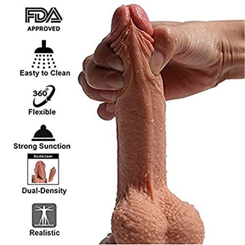 Hyper Realistic 7 inch Dual Density Silicone Huge Big Massage with Strong Suction Cup