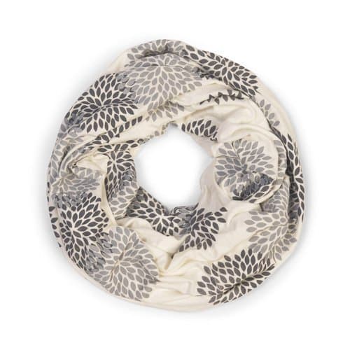 ORIGINAL INFINITY - Hand Printed - Gray Flowers on Cream