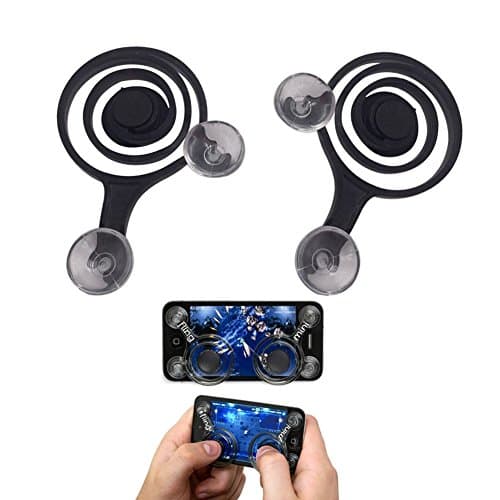 2017 New Hot Smart Phone Mobile Game Mini Joystick Mobile Dual Analog Joysticks Game Rocker Touch Screen Joypad Tablet Funny Game Controller for iphone iPad Samsung IOS Android Phone Tablet (Black)